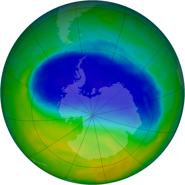 Antarctic ozone map for 14 November 2011